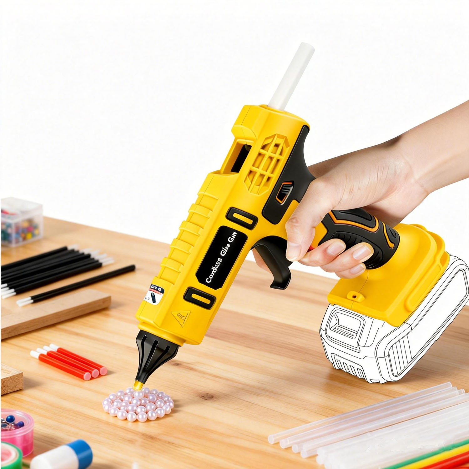 100W Cordless Hot Glue Gun for - Hot Melt Glue Gun Cordless ulasan dan harga