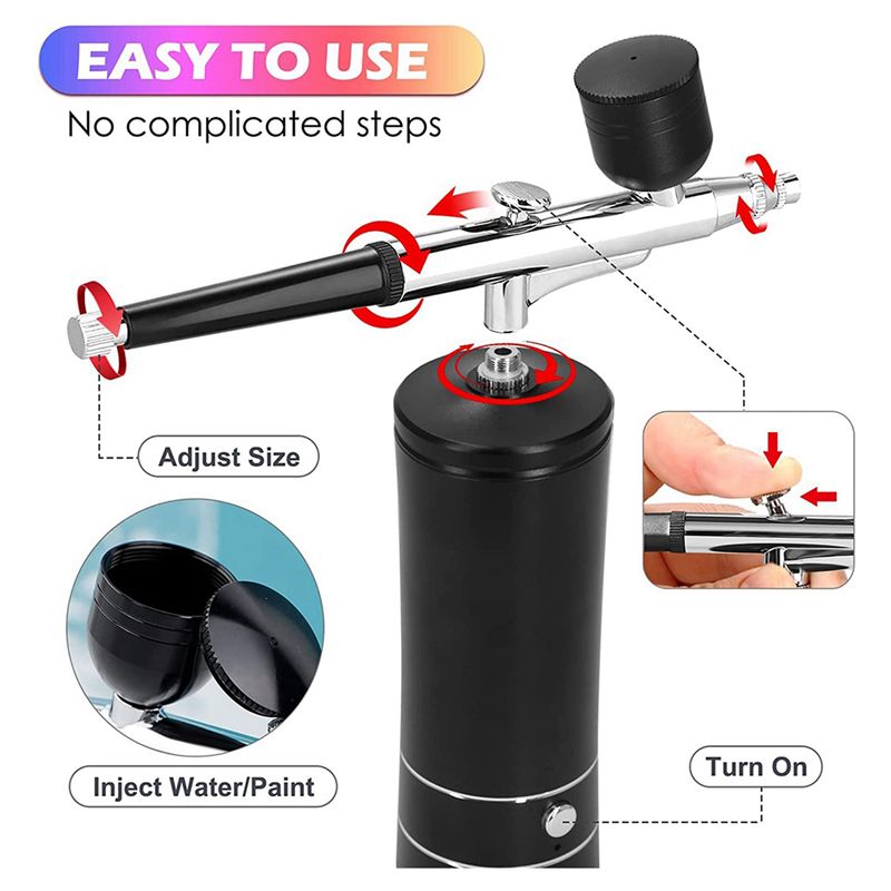 2X Air Brush Nail Oxygen Injec - Airbrush Kit With Mini Compressor ulasan dan harga