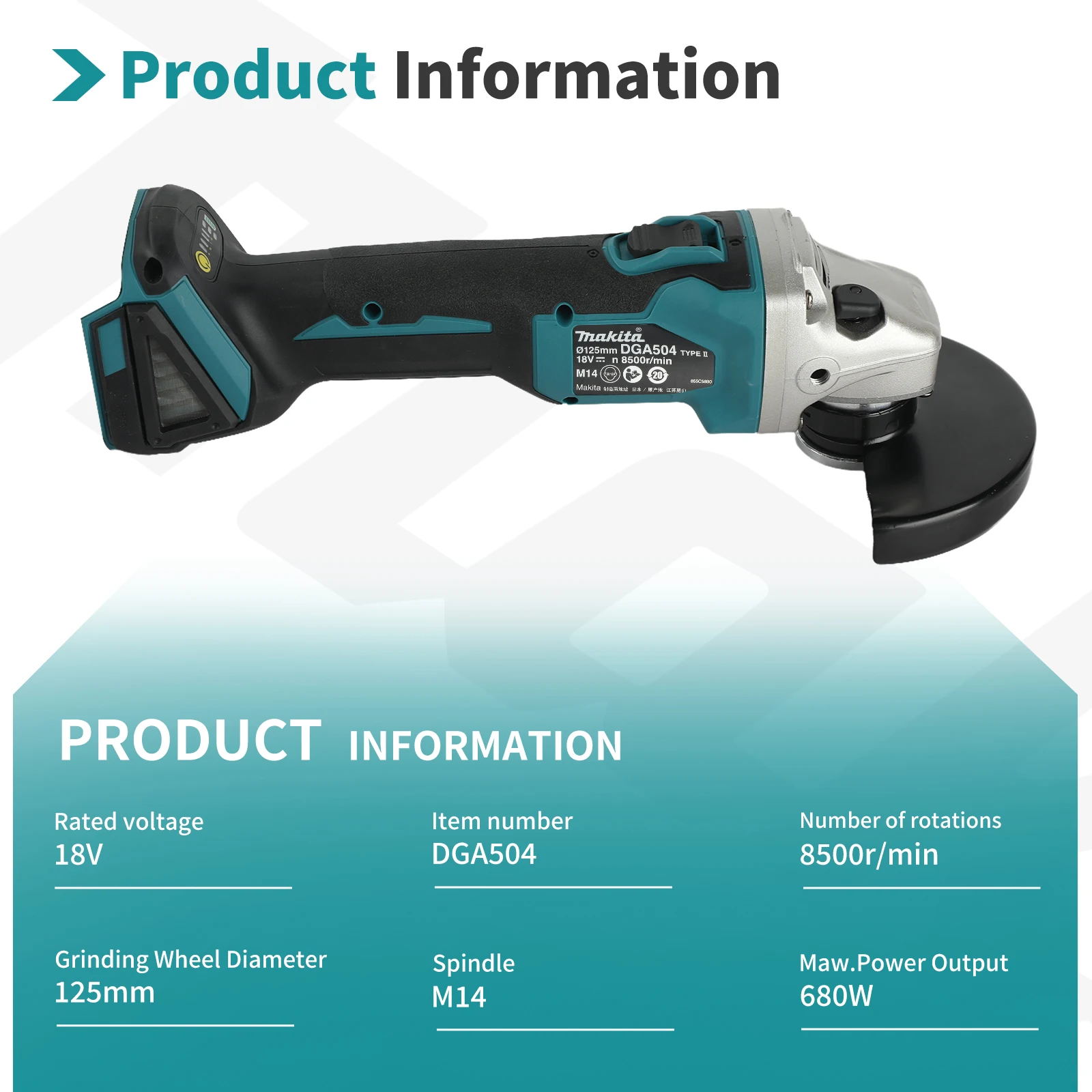 Makita DGA504 125mm Brushless  - Brushless Angle Grinder Battery Powered ulasan dan harga
