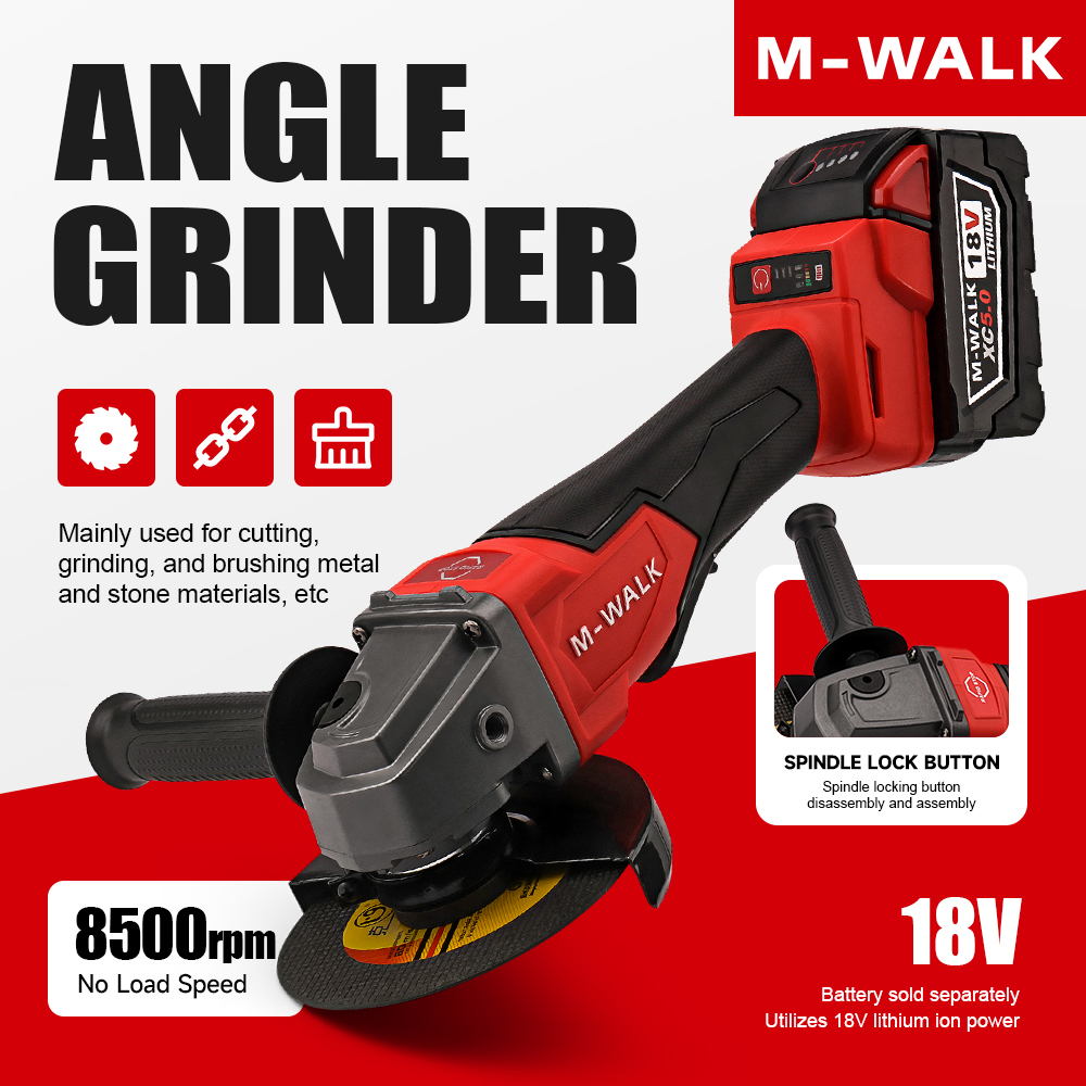 M-WALK 8500RPM High Speed Brus - Brushless Angle Grinder Battery Powered ulasan dan harga