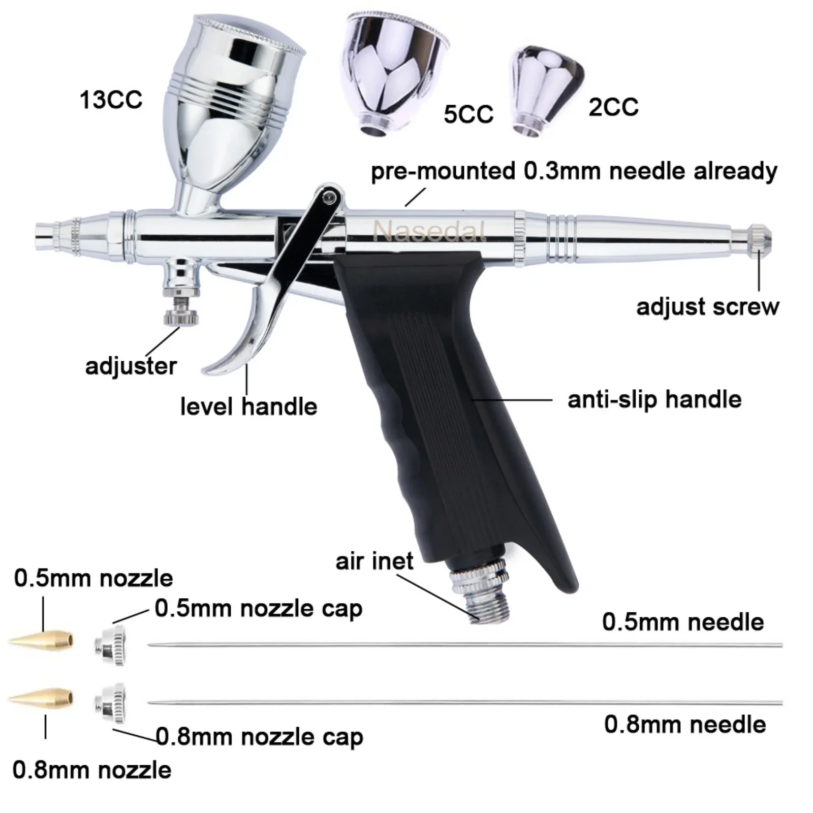 Nasedal Airbrush Air Compresso - Airbrush Kit With Mini Compressor ulasan dan harga