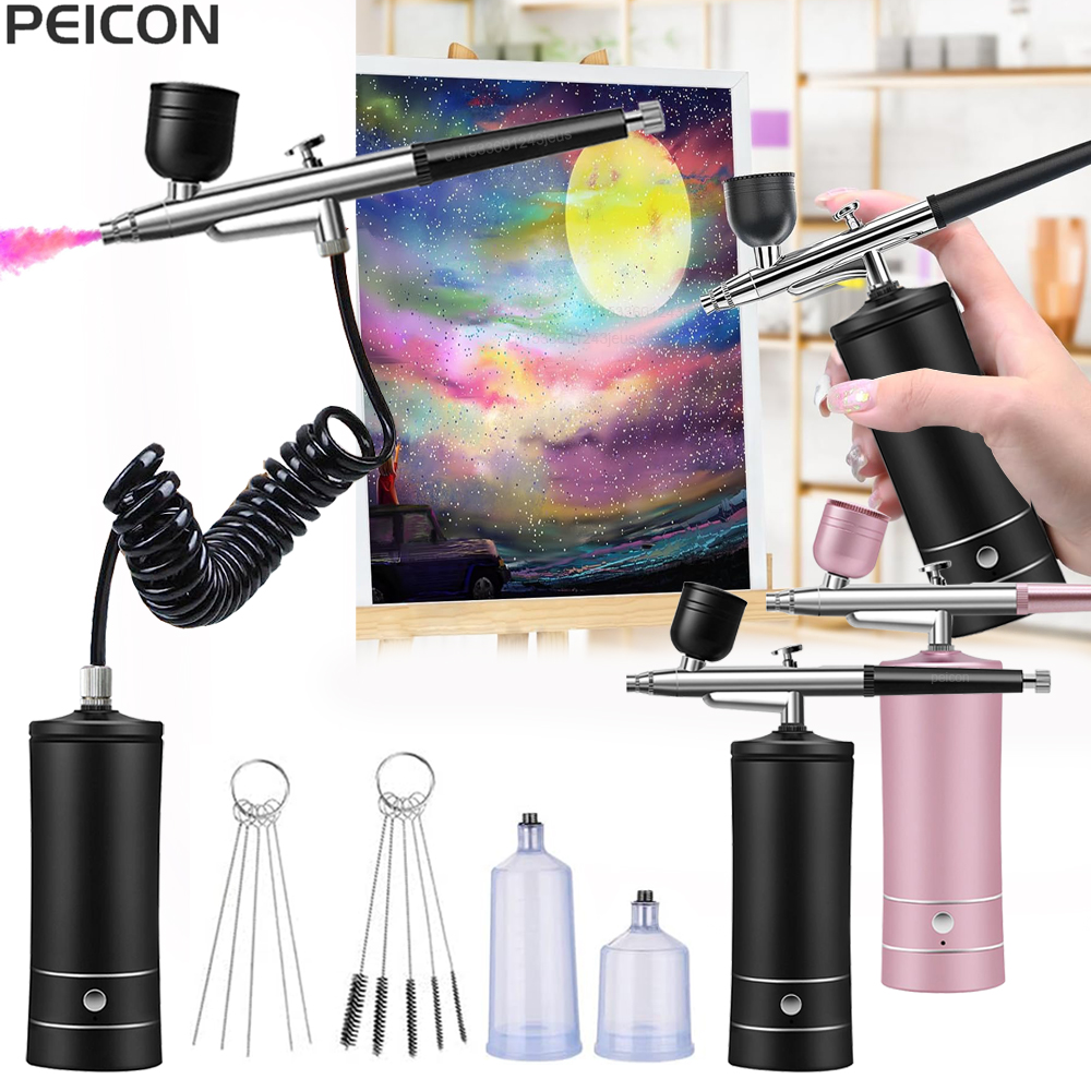 Airbrush Painting Airbrush wit - Airbrush Kit With Mini Compressor ulasan dan harga